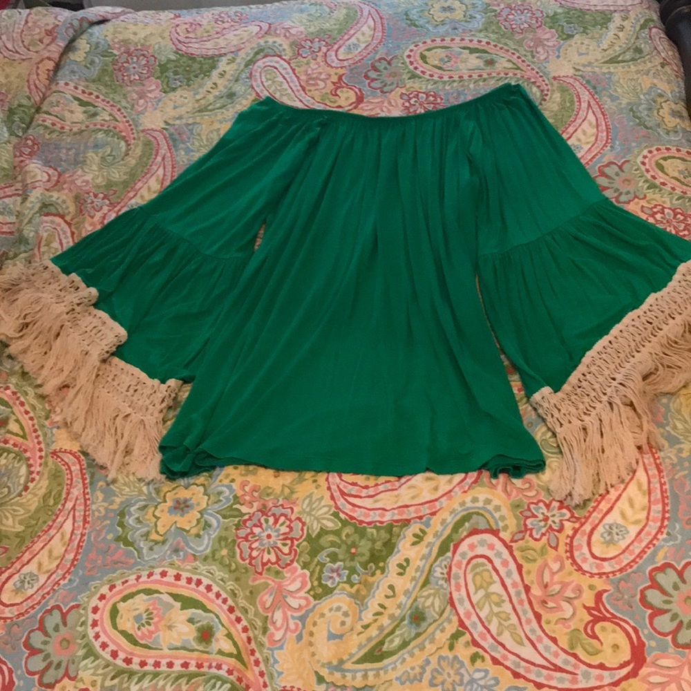 Woven Large Bell Sleeve Top